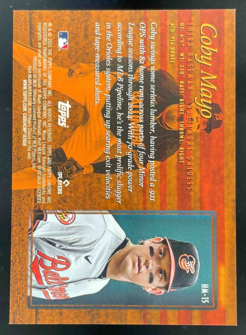 2025 Topps Chrome Hobby Masters #HM-15 Coby Mayo – Burbank Cards