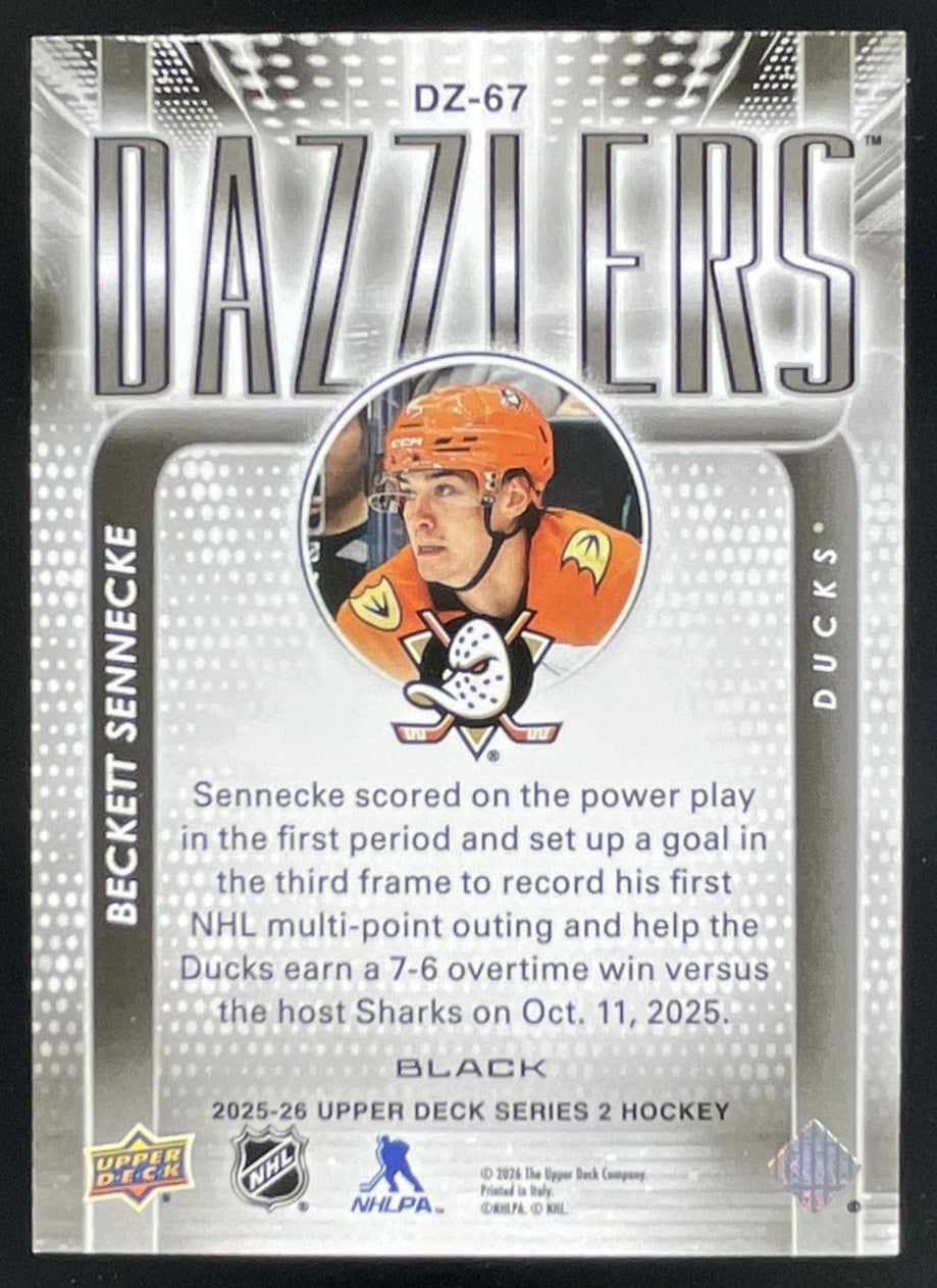 2025-26 Upper Deck Series 2 Dazzlers Black #DZ-67 Beckett Sennecke