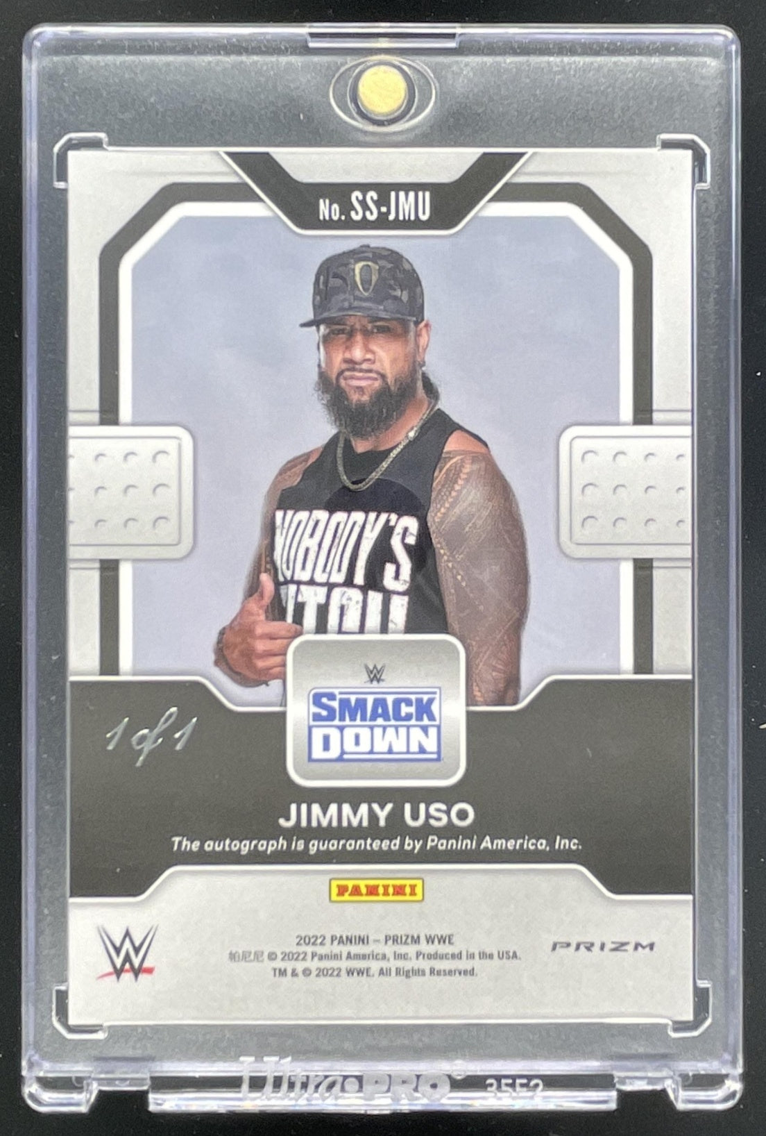 2022 Prizm WWE Sensational Black #SS-JMU Jimmy Uso Auto 1/1