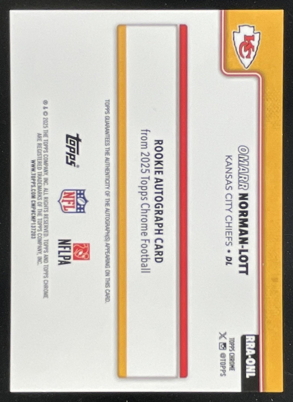 2025 Topps Chrome Retail Rookie Red Lava #RRA-ONL Omarr Norman