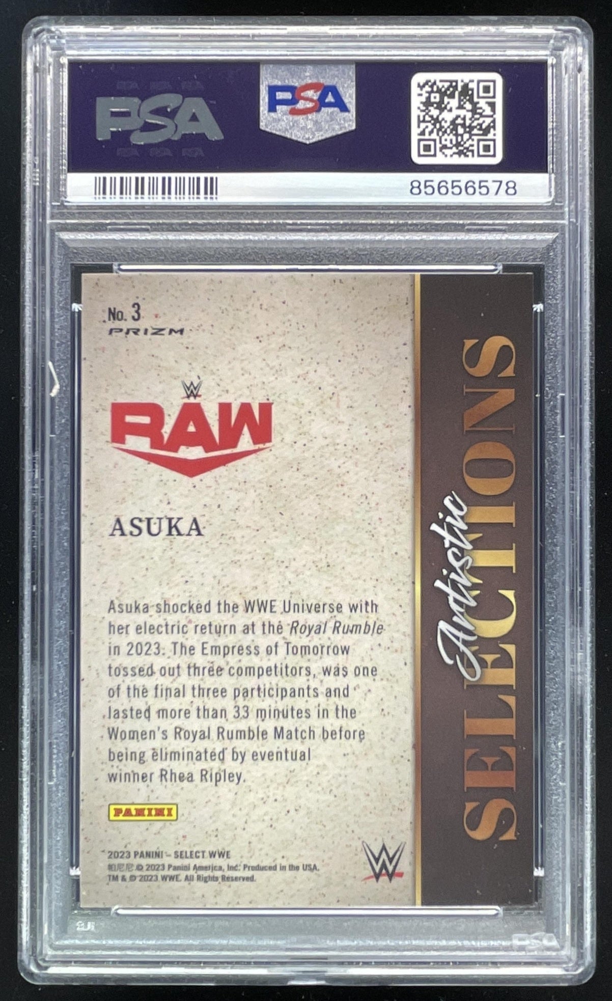 2023 Panini Select WWE Artistic Selections #3 Asuka PSA 10
