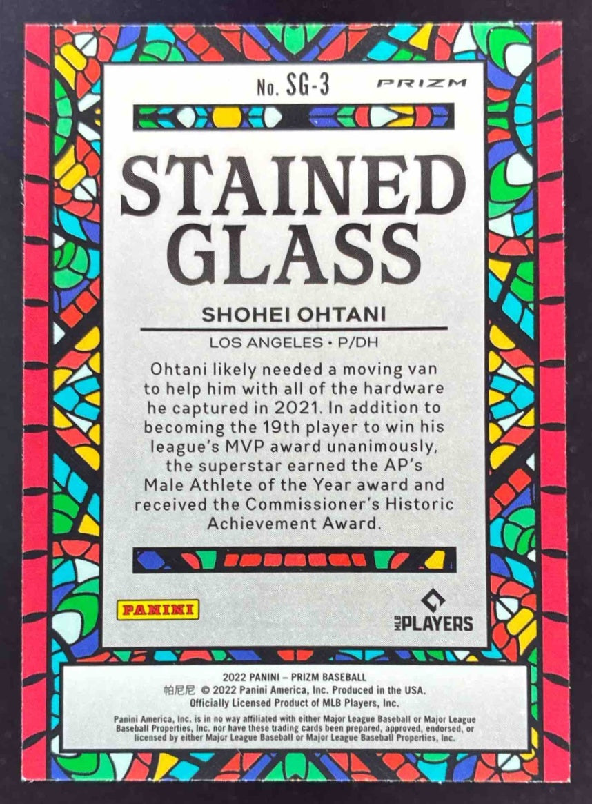 2022 Panini Prizm Stained Glass White Wave #SG-3 Shohei Ohtani