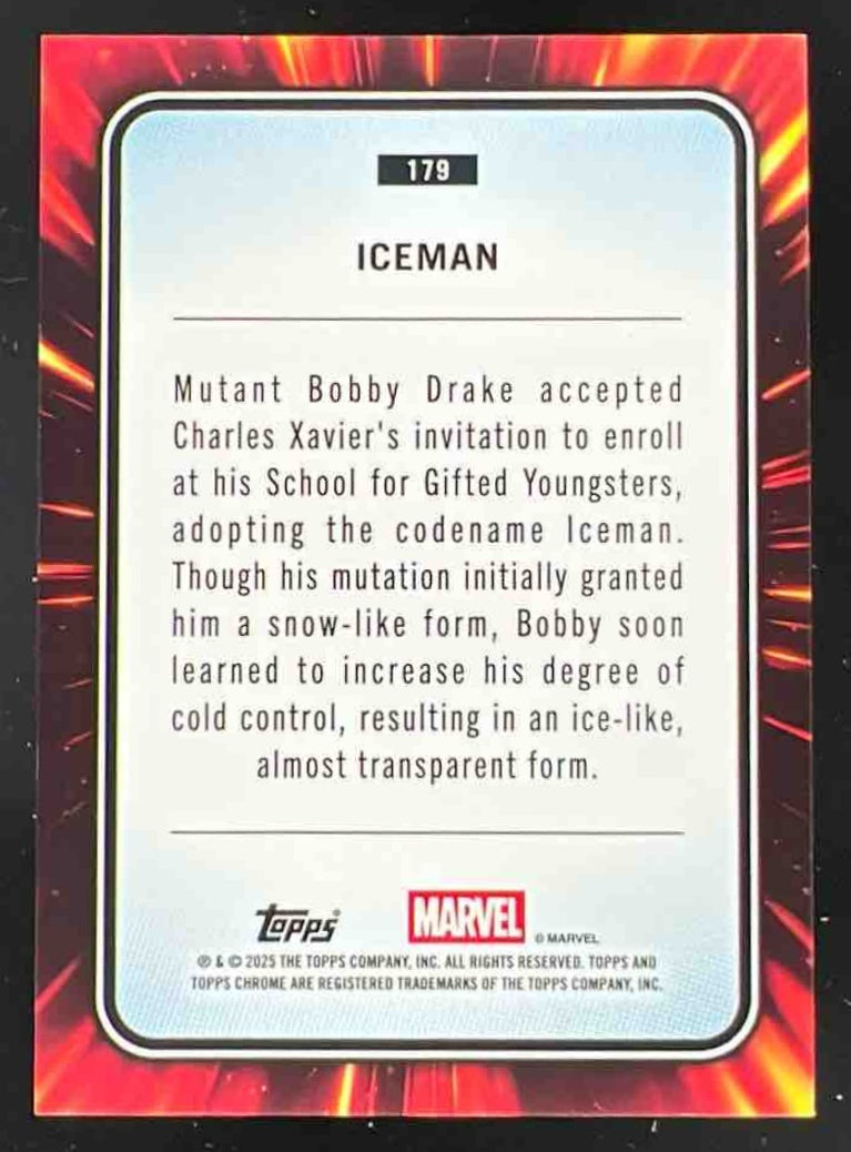 2025 Topps Chrome Marvel Gold Wave Refractor #179 Iceman /50