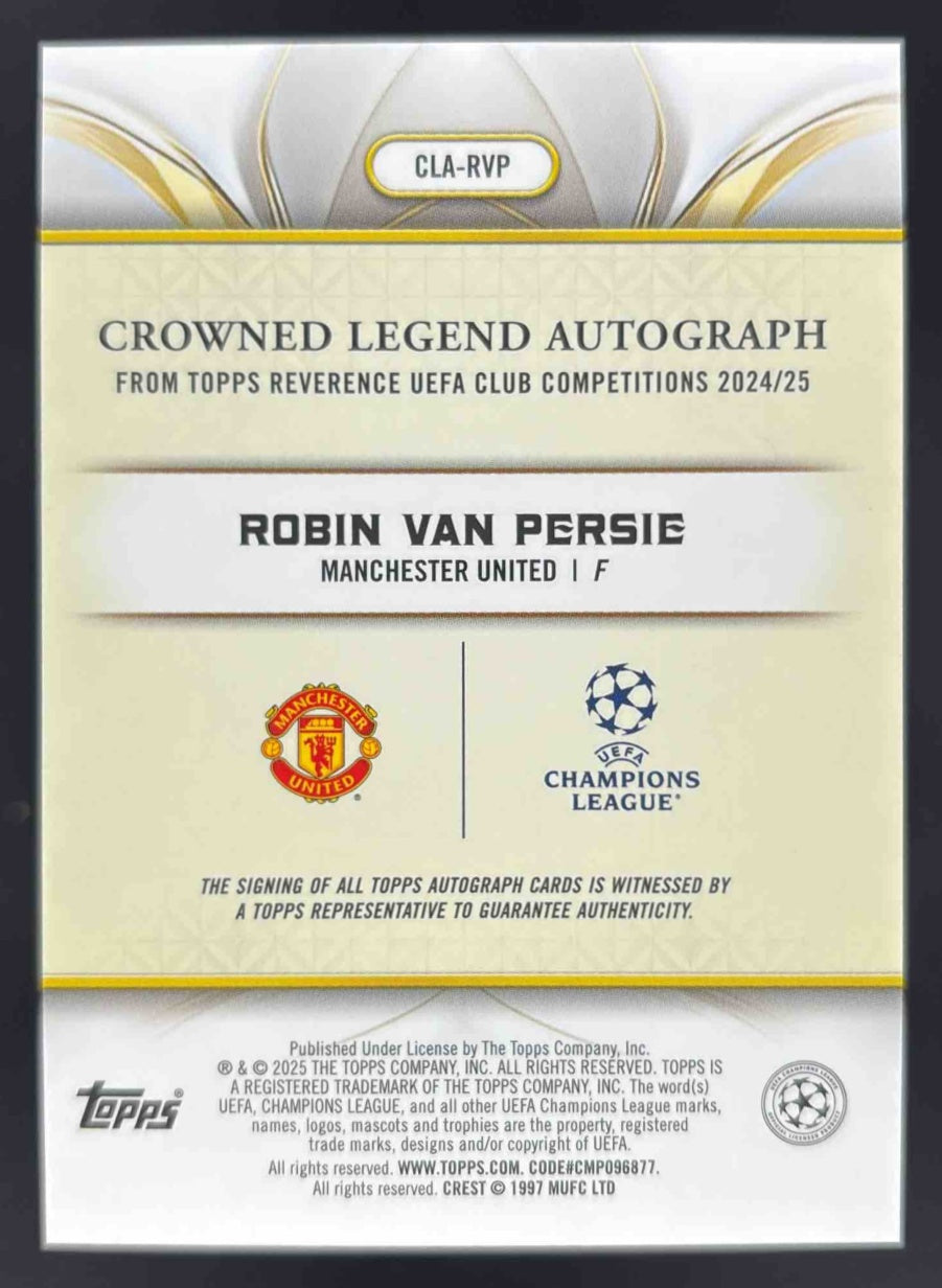 2024-25 Topps Reverence Crowned Legend Blue #CLA-RVP Robin van