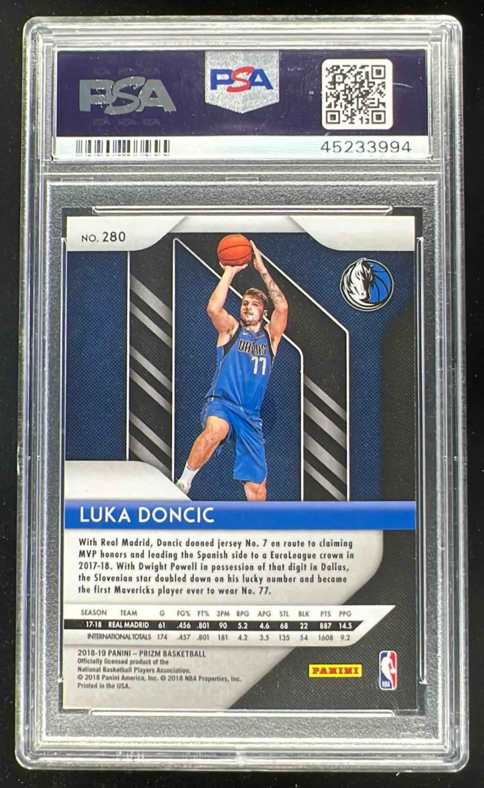 2018-19 Panini Prizm #280 Luka Doncic RC PSA 10 – Burbank Cards