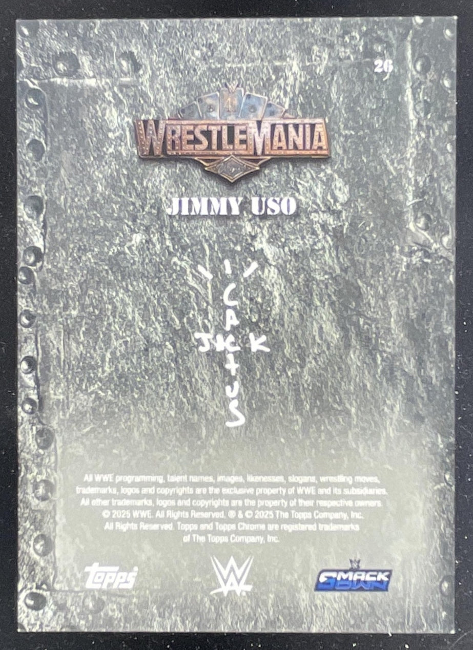 2025 Topps Chrome WWE Cactus Jack Laser Ray Wave #26 Jimmy Uso /20