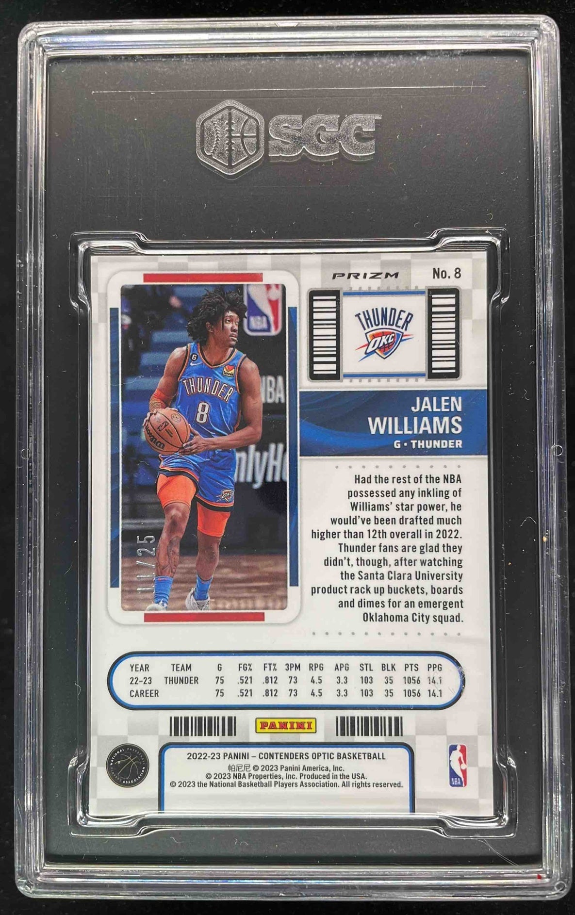 2022 Contenders Optic Rookie Ticket Green Pulsar #8 Jalen Williams