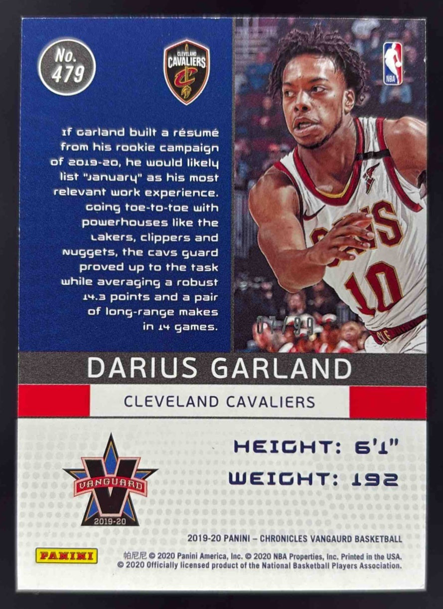 2019-20 Panini Chronicles #479 Darius Garland RC Vanguard /99