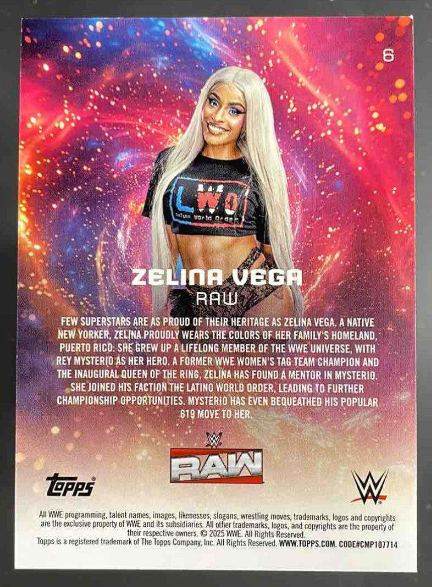 2025 Topps Universe WWE Blast #6 Zelina Vega /50 – Burbank Cards