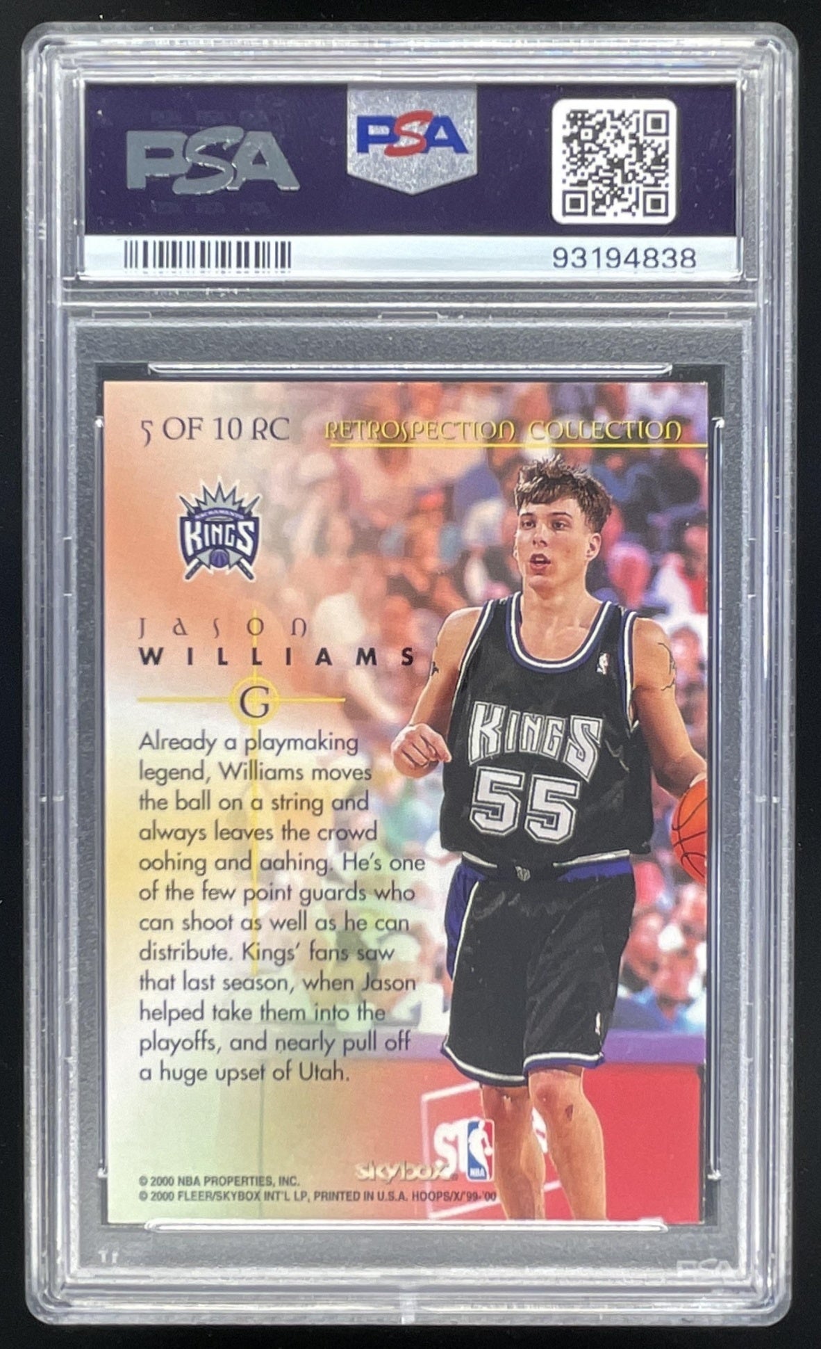 Jason Williams refractor 10枚セット 1999 Hoops Decade X Retrospection Collection #5 Jason Williams PSA