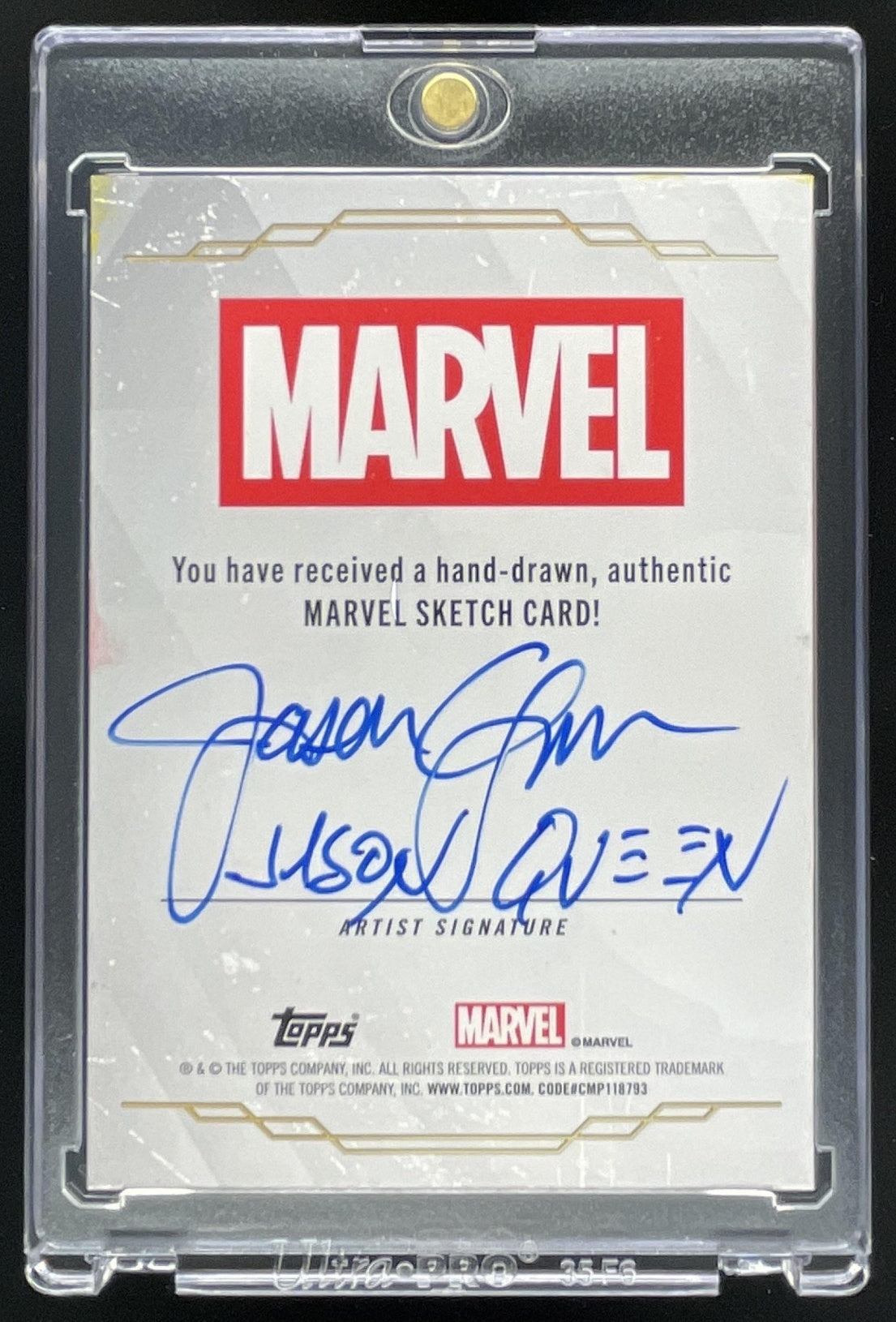 Topps Marvel Sketch Card Artist Autograph Cyclops Jason Queen Auto