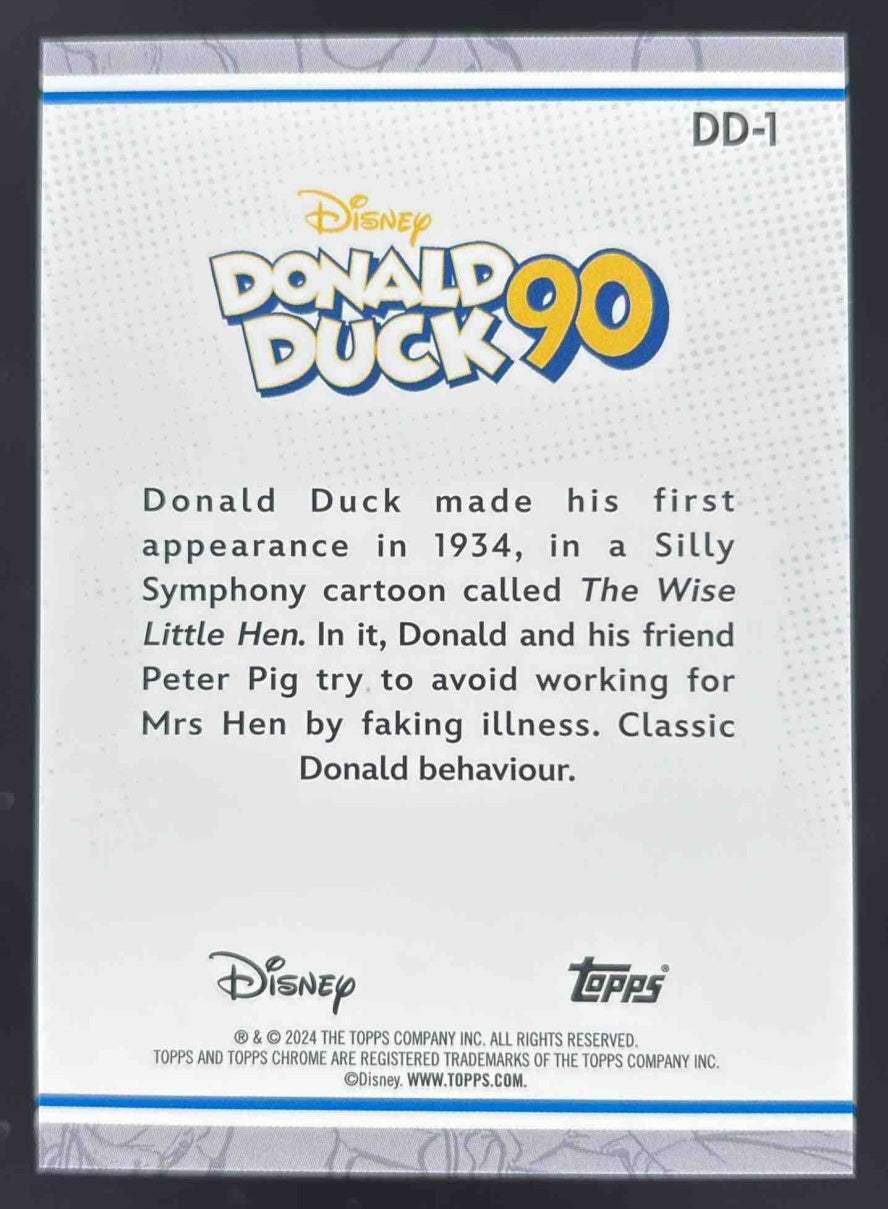2024 Topps Chrome Disney Donald Duck 90th Anniversary #DD-1 Donald