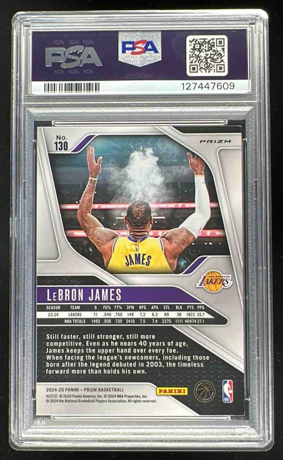 2024-25 Panini Prizm Orange Ice Prizm #130 LeBron James PSA 10