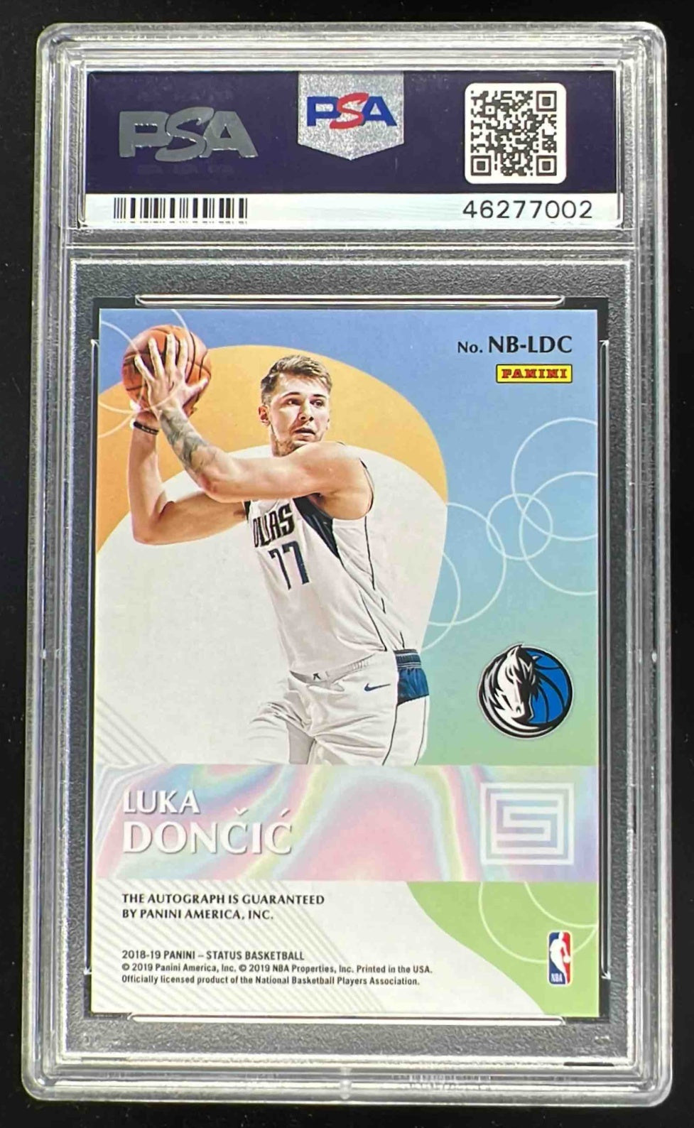 2018-19 Panini Status New Breed #NB-LDC Luka Doncic RC Auto PSA 10
