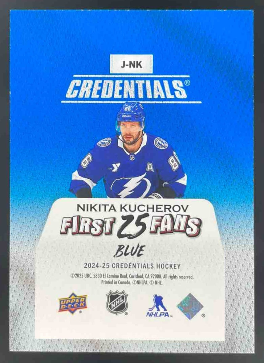 2024-25 Upper Deck Credentials Arena Giveaways Jerseys Blue Back