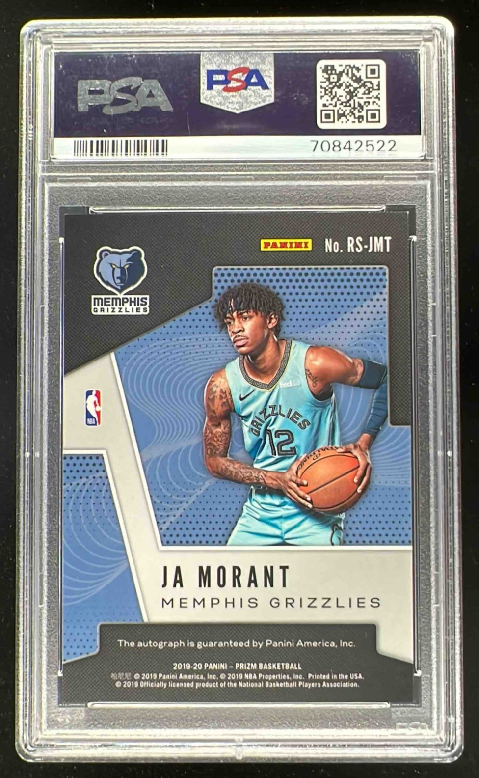 2019-20 Panini Prizm Rookie Signatures #RS-JMT Ja Morant RC Auto