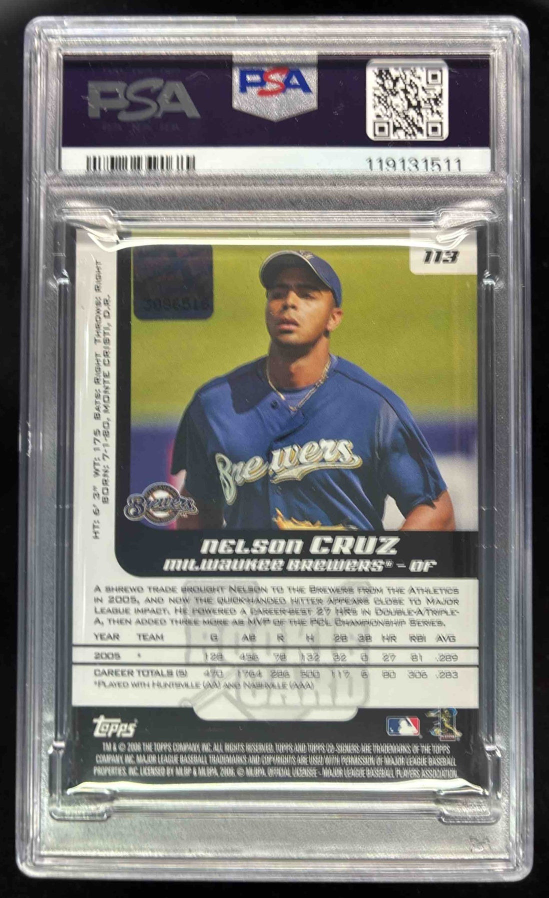 2006 Topps Co-Signers Autograph #113 Nelson Cruze Auto PSA 8