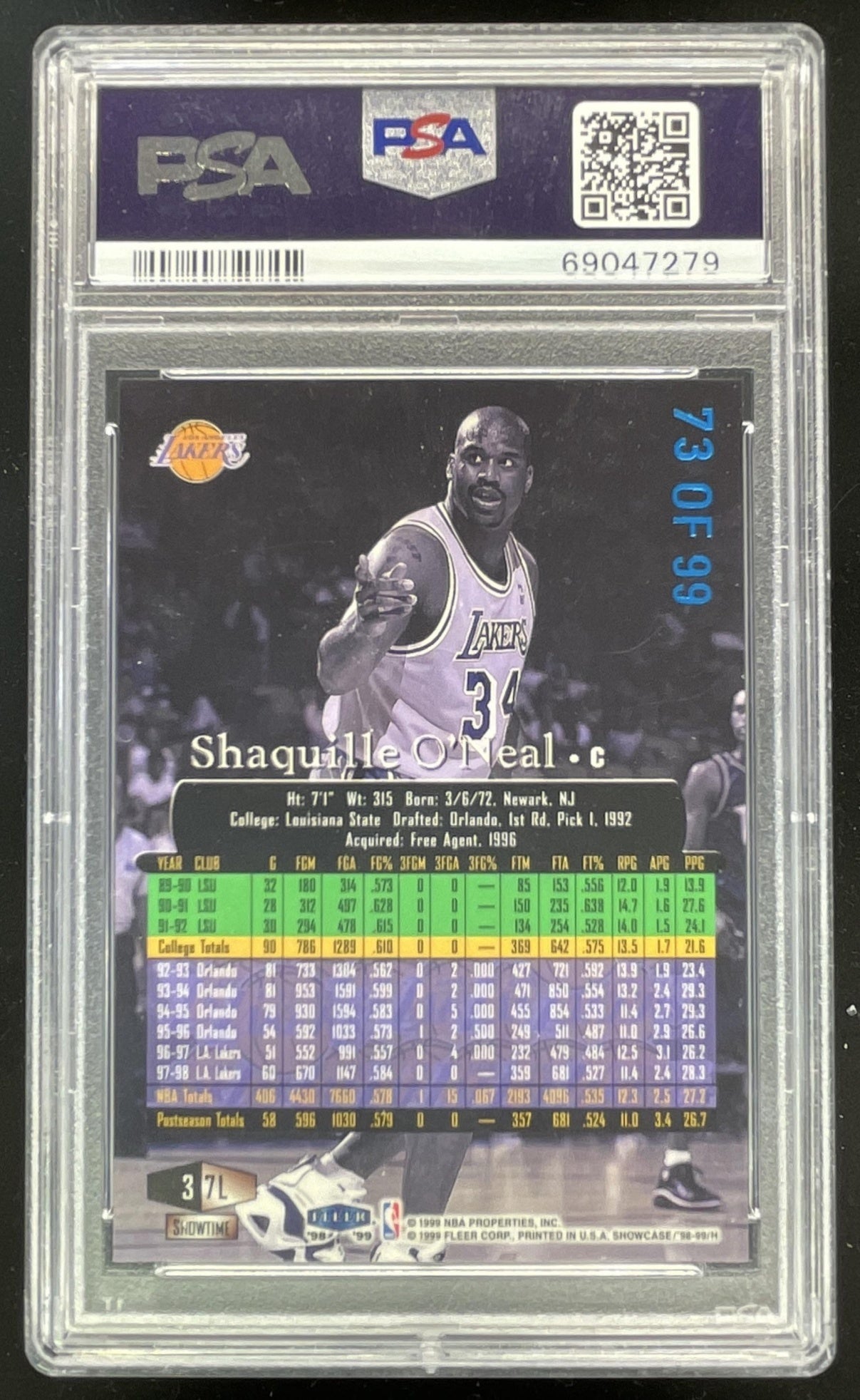 Showcase Legacy Flair 0 Collection Row PSA ⁄99 1 ⁄100 2 