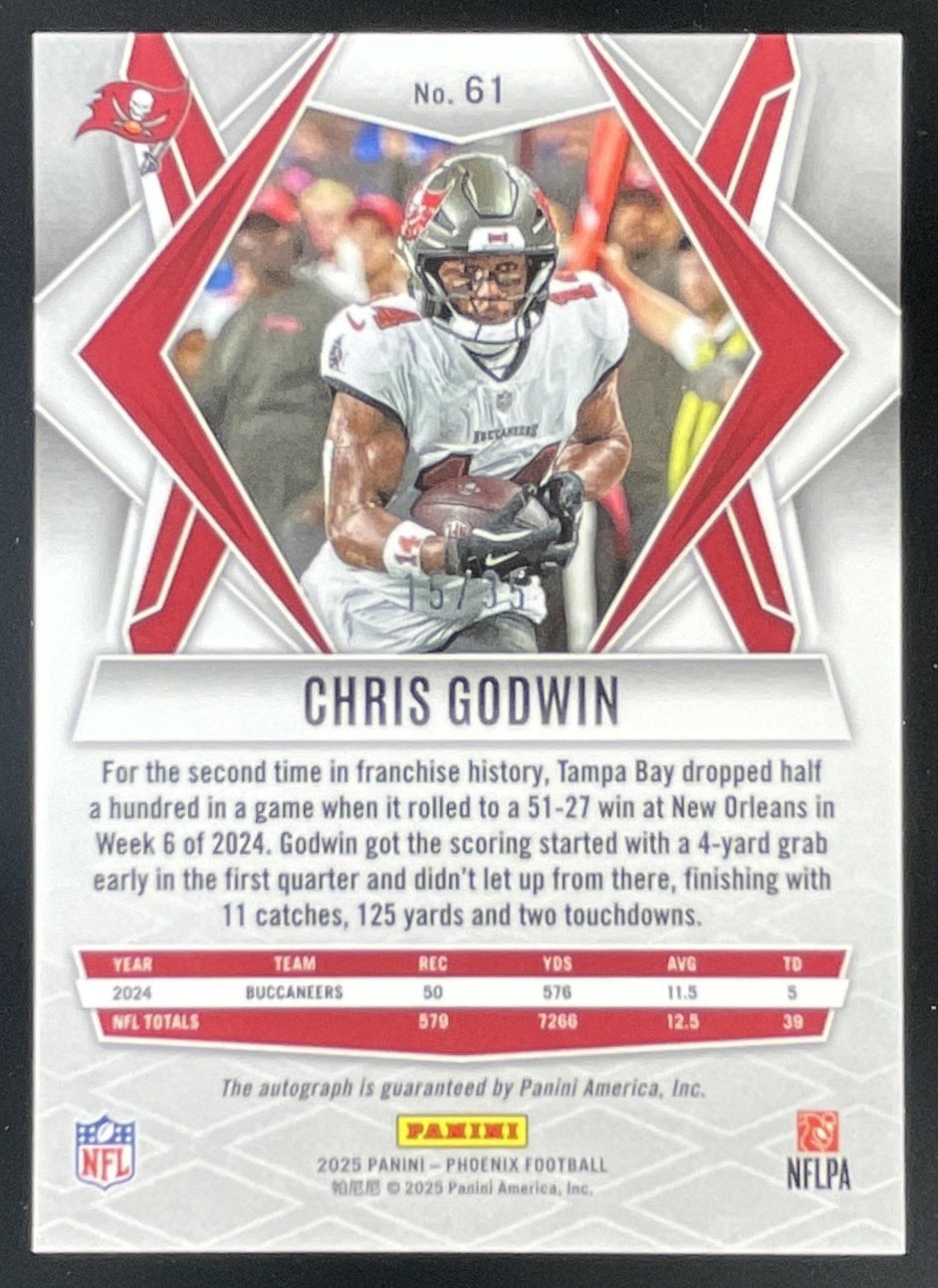 2025 Panini Phoenix Autographs Winter Prizm #61 Chris Godwin Auto