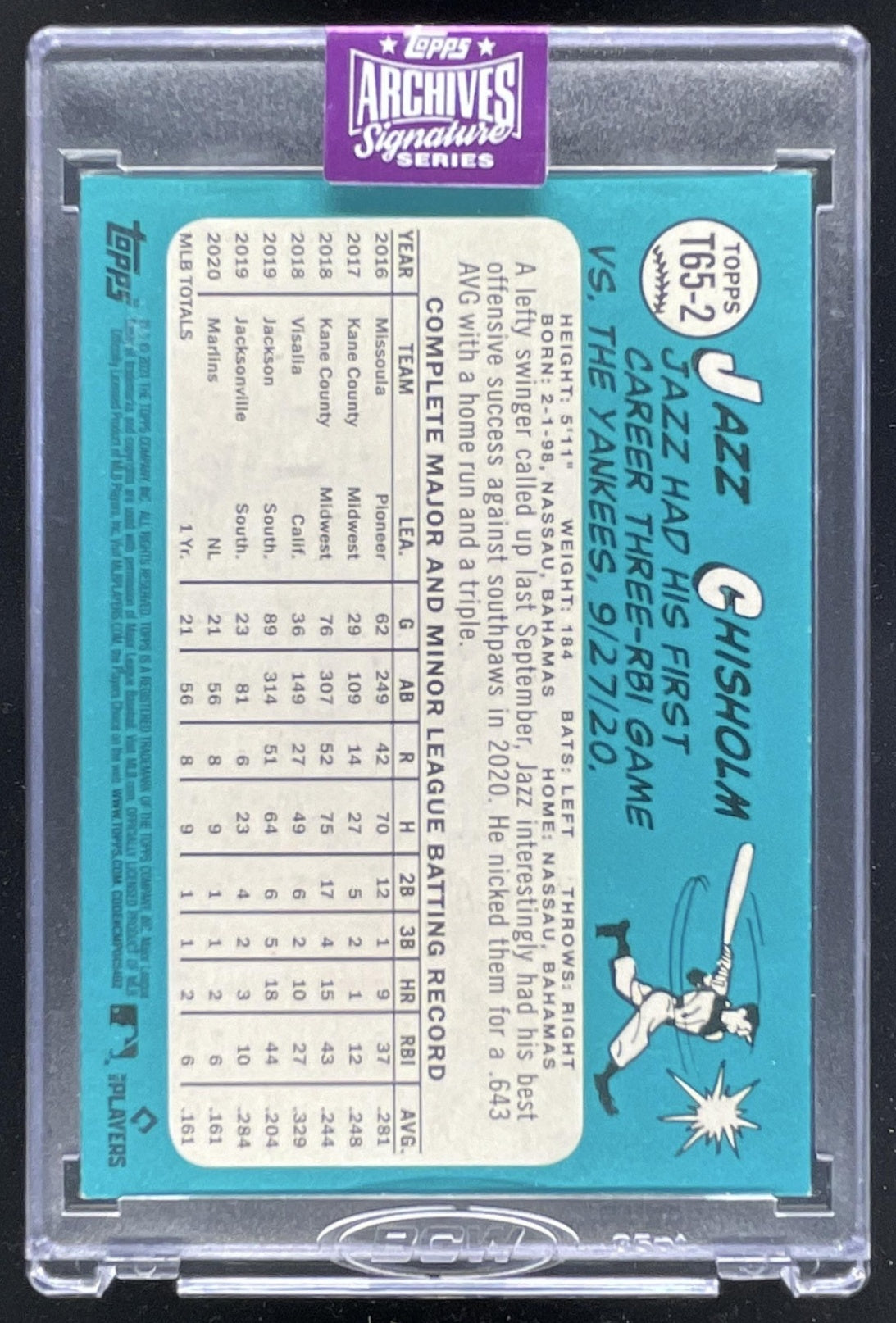 2025 Topps Archives Signature Series Autograph Jazz Chisholm Auto