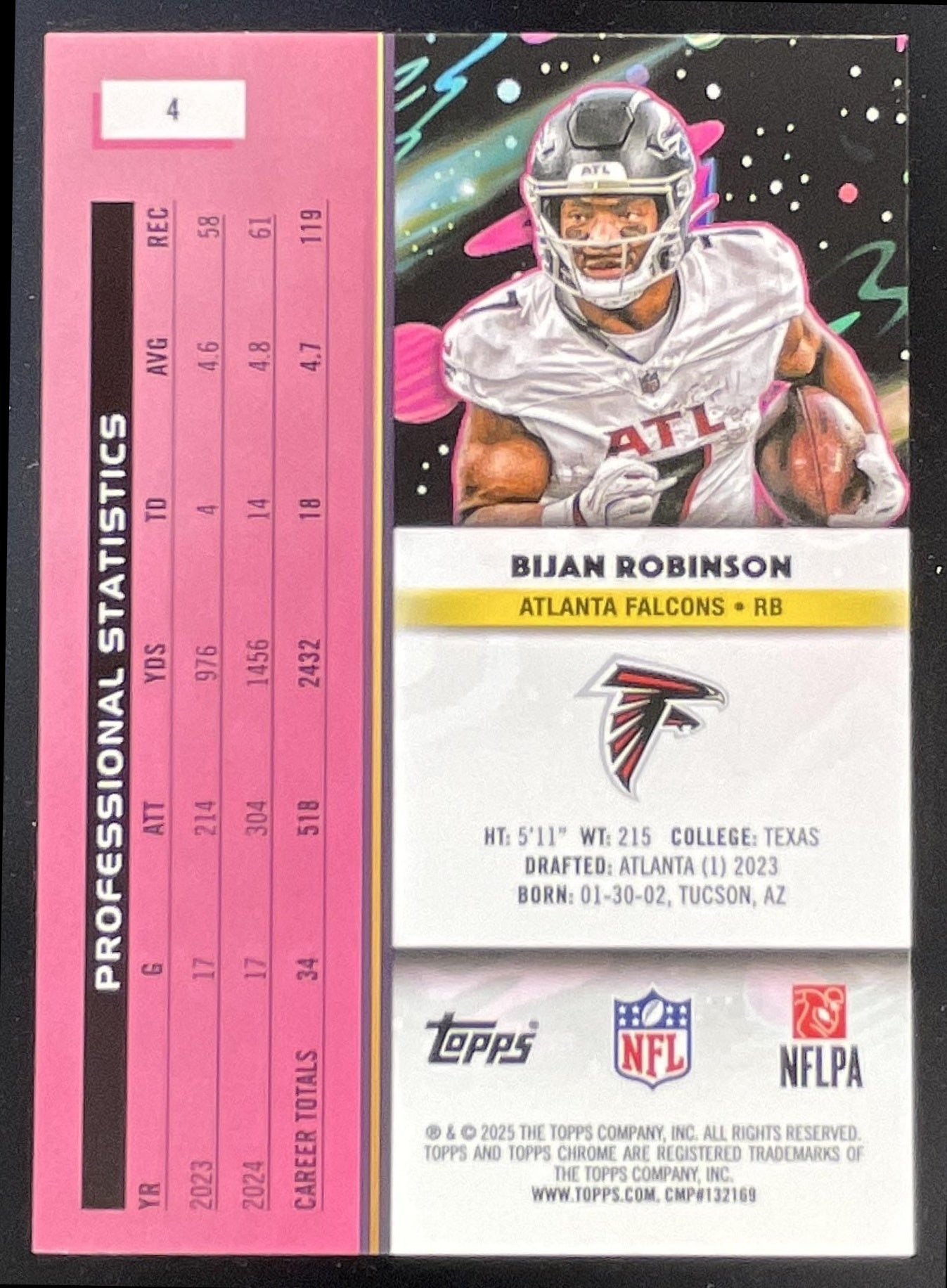 2025 Topps Cosmic Chrome Aqua Equinox Refractor #4 Bijan Robinson