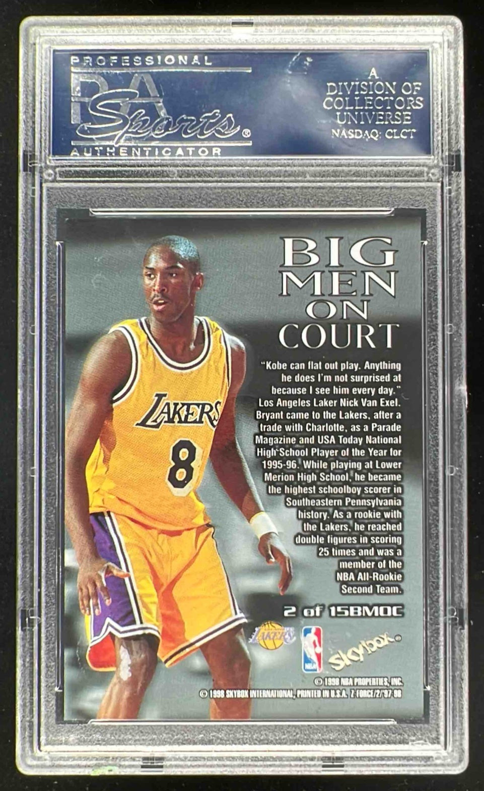1997-98 Skybox Z-Force Big Men on Court #2 BMOC Kobe Bryant PSA 10