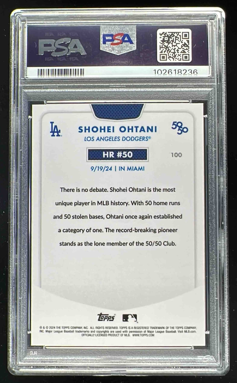 2024 Topps 50/50: Shohei Ohtani Chrome Blue #100 Shohei