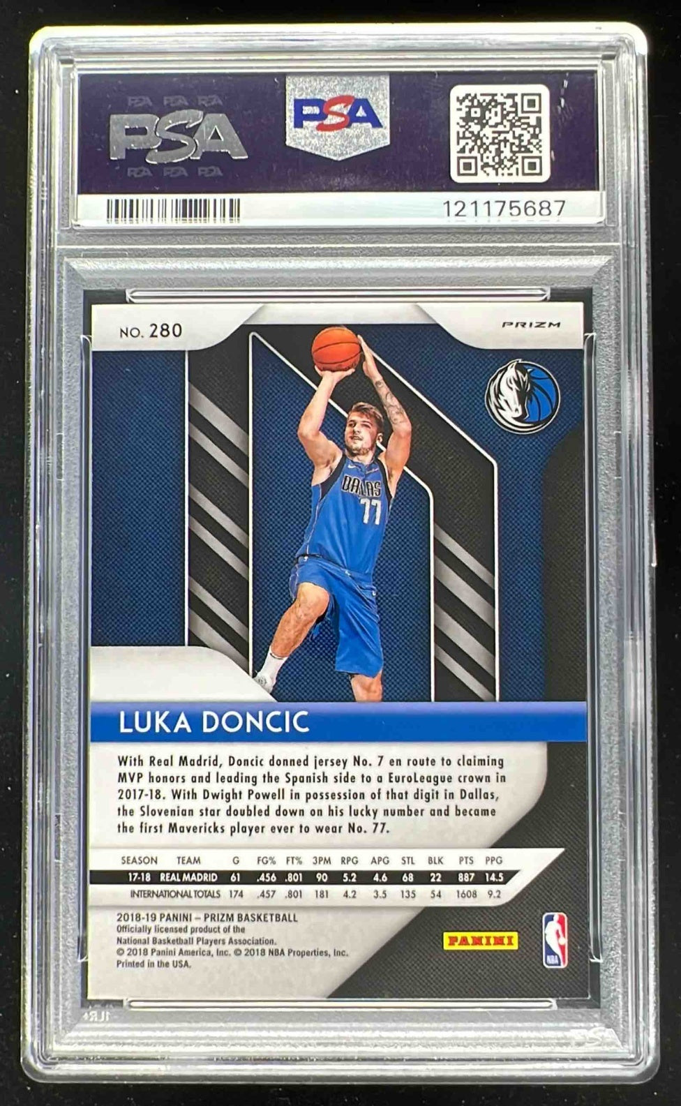 2018-19 Panini Prizm Prizms Green #280 Luka Doncic RC PSA 10