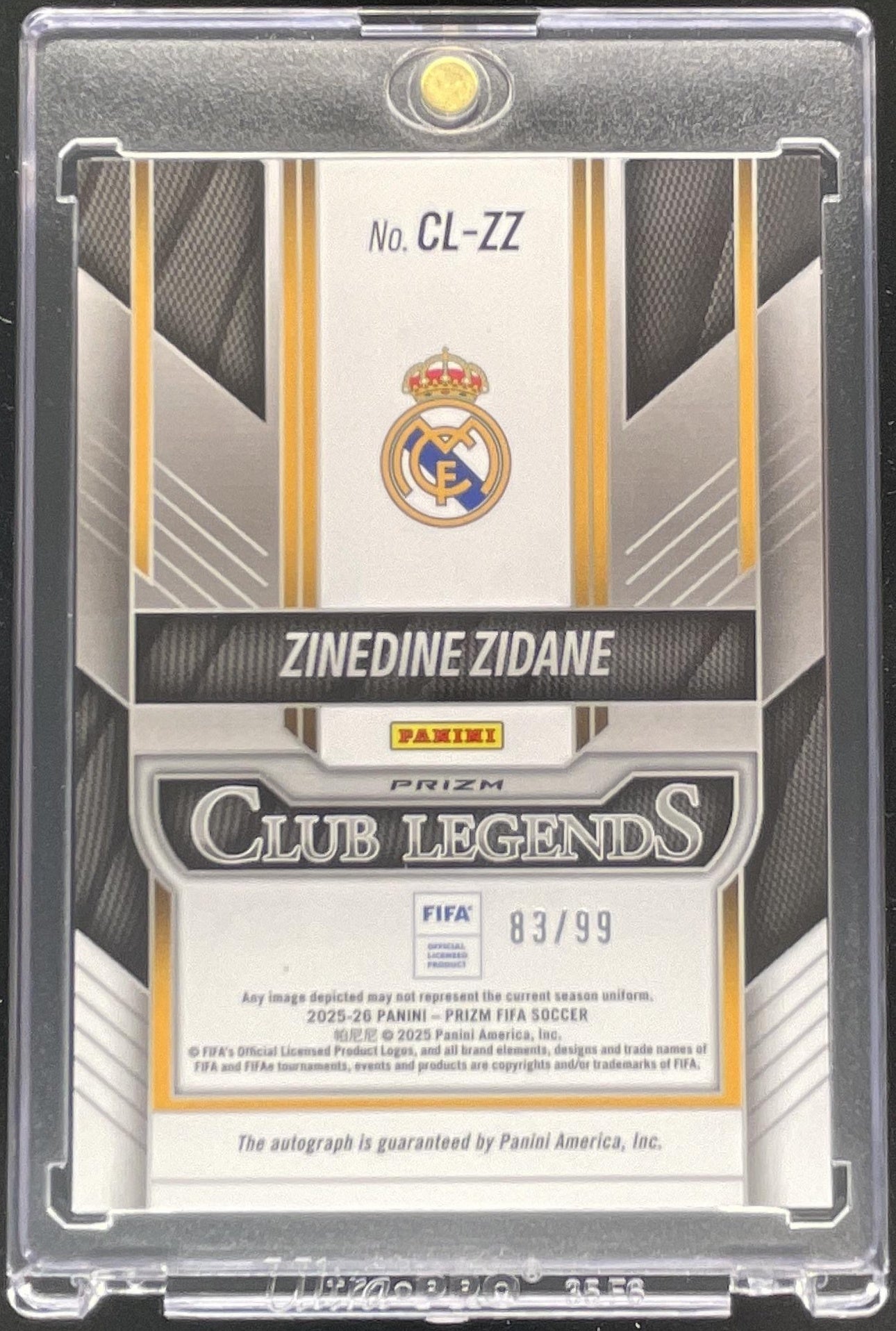 2025-26 Prizm FIFA Club Legends Silver Prizms #CL-ZZ Zinedine
