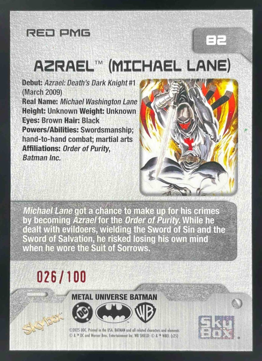 2025 Metal Universe Batman Precious Metal Gems Red Azrael Michael