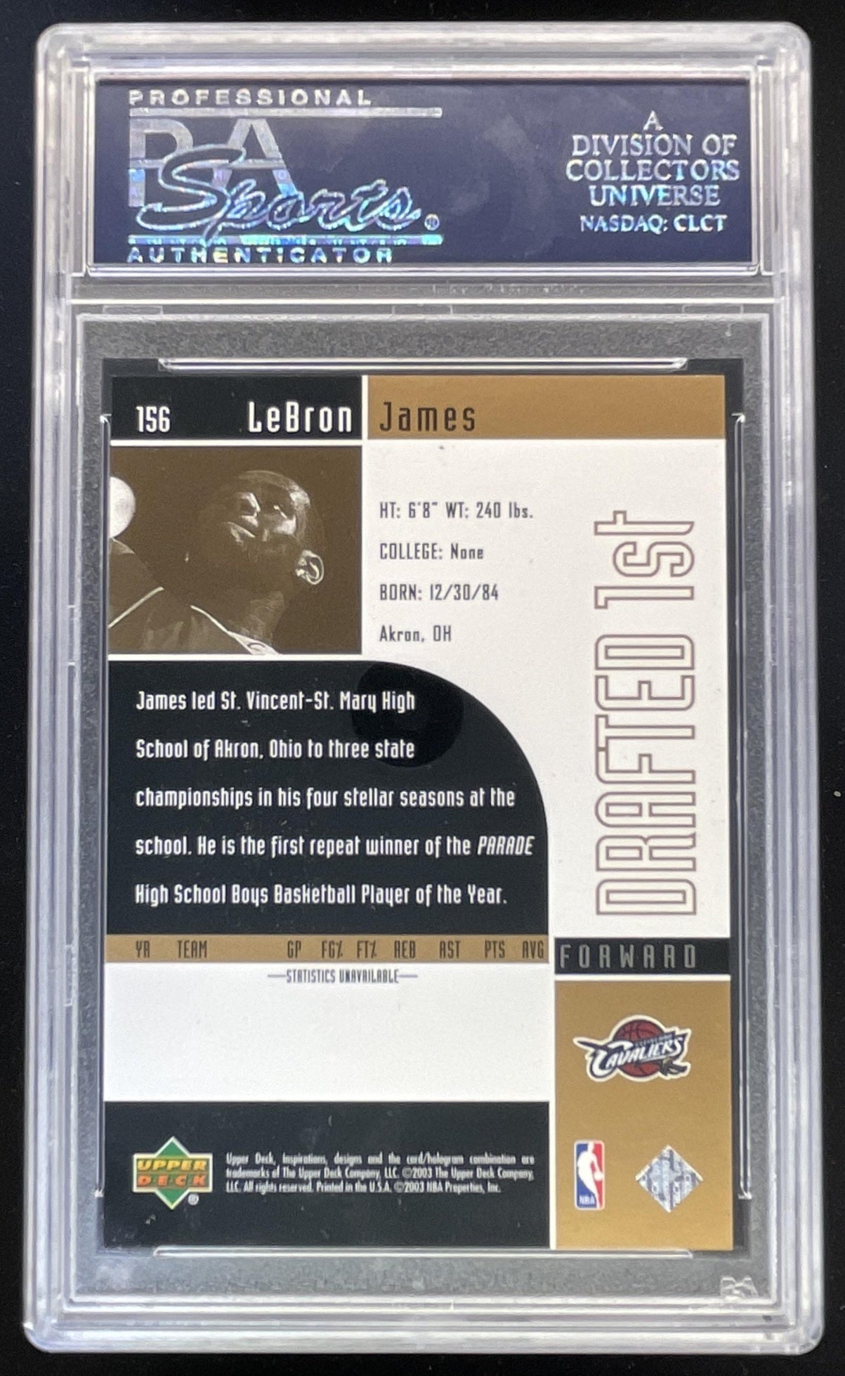 2002-03 Upper Deck Inspirations #156 LeBron James RC /499 PSA 10