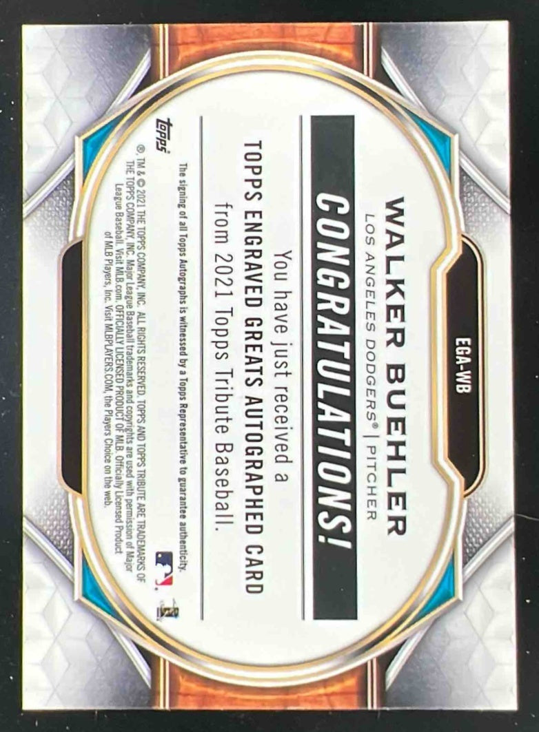 2021 Topps Tribute Engraved Greats Autographs Orange #WB Walker