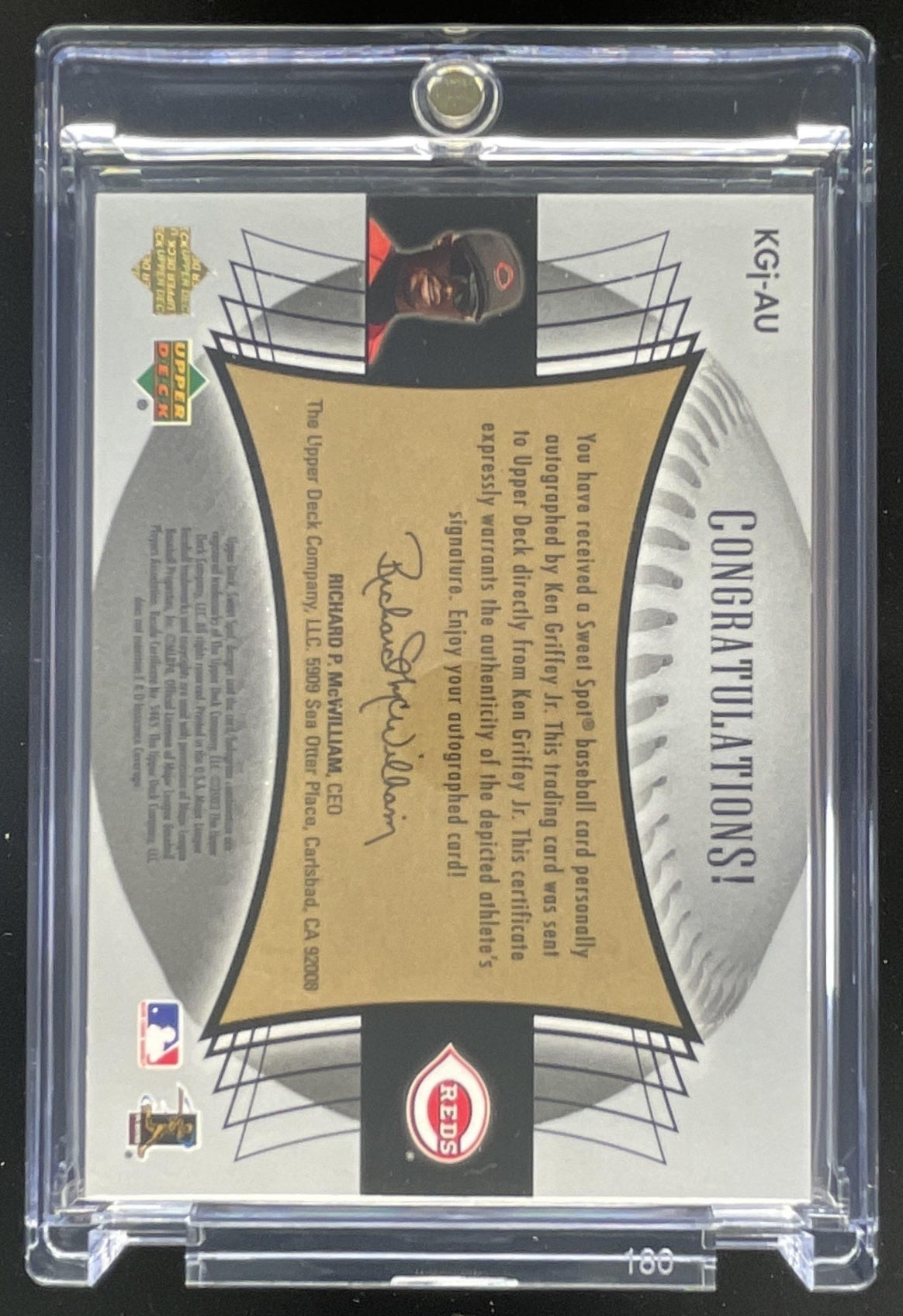 2003 Upper Deck Sweet Spot Signatures Black Ink Ken Griffey Jr