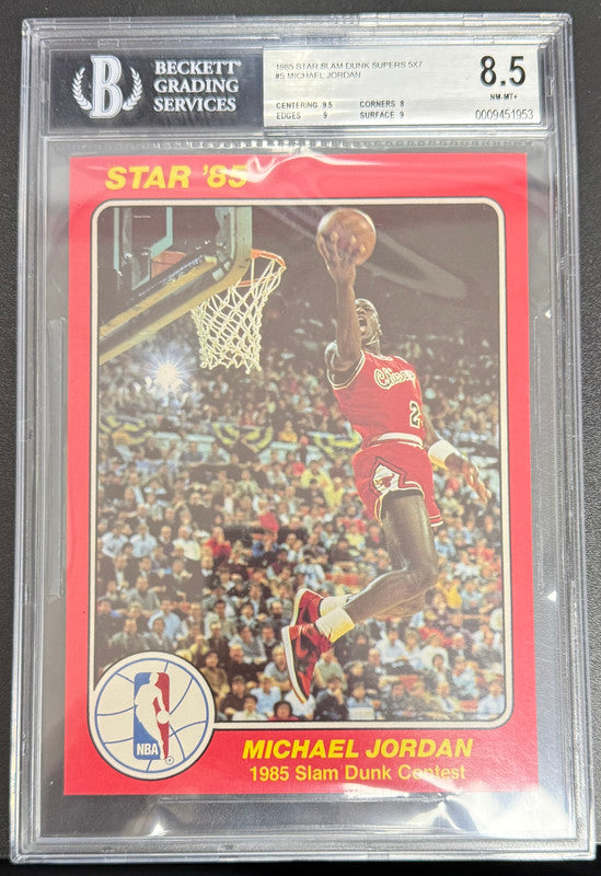 1985 Star Slam Dunk Supers 5x7 #5 Michael Jordan BGS 8.5