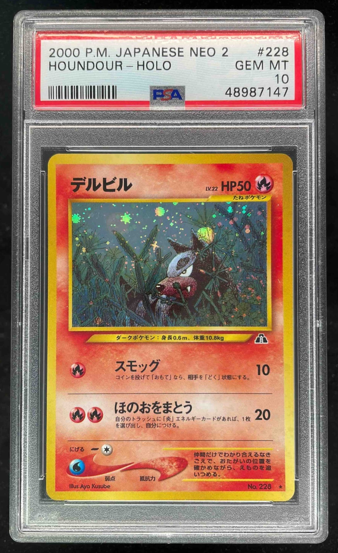 japanese neo pokemon cards 2000 Pokemon Japanese NEO 2 #228 Houndour Holo PSA 10 – Burbank Cards