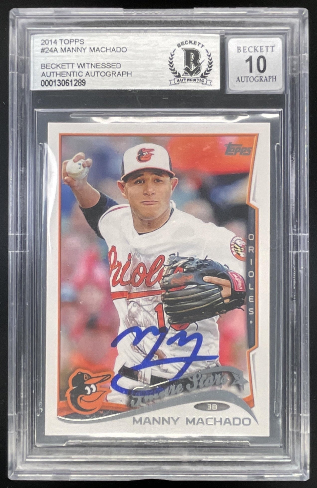 2014 Topps #24a Manny Machado Auto Autograph BGS Authentic