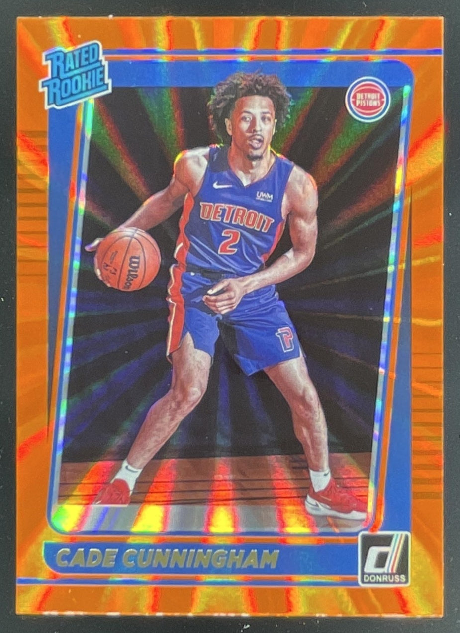 2021-22 Panini Donruss Holo Orange Laser #211 Cade Cunningham RC