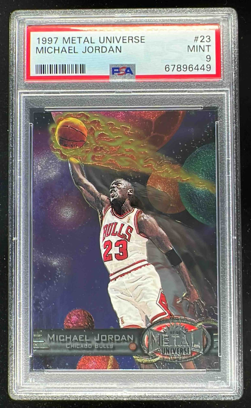 1997-98 Skybox Metal Universe #23 Michael Jordan PSA 9 – Burbank Cards 1997-98 Skybox Metal Universe #23 Michael Jordan PSA 9 – Burbank Cards