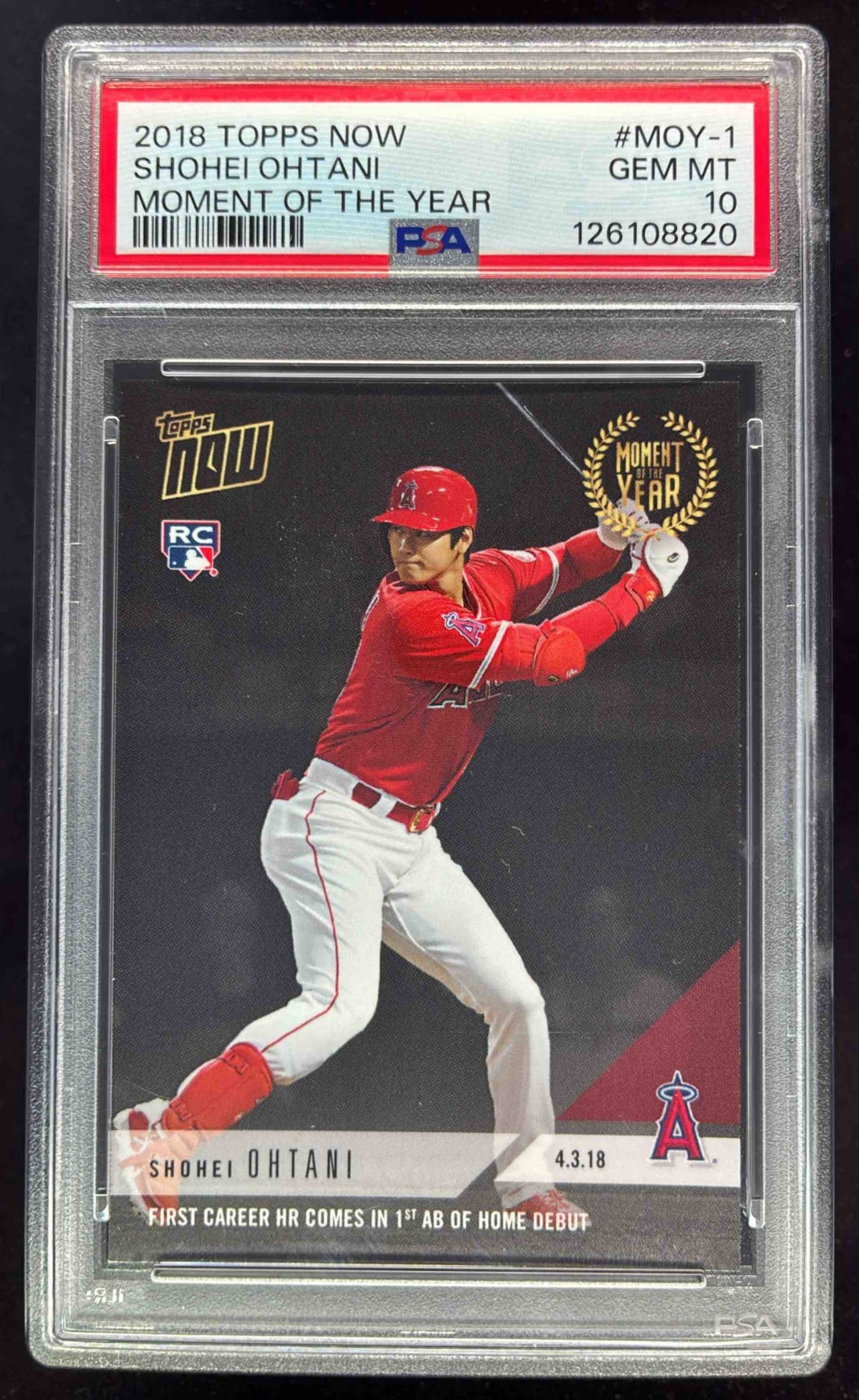 2018 TOPPS NOW MOMENT OF THE WEEK MOW6 SHOHEI OHTANI 大谷翔平