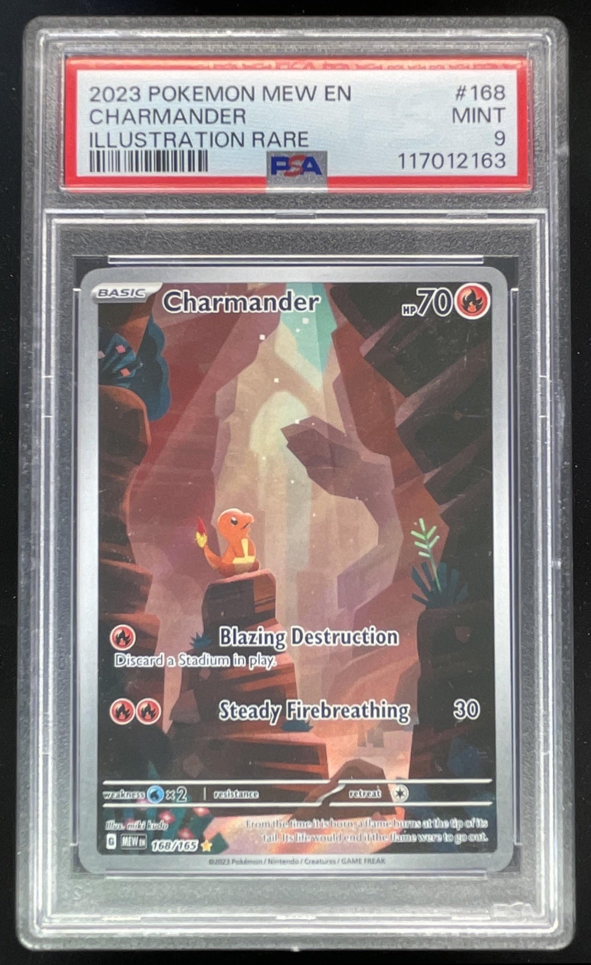 2023 Pokemon SV 151 #168/165 Charmander Illustration Rare PSA 9