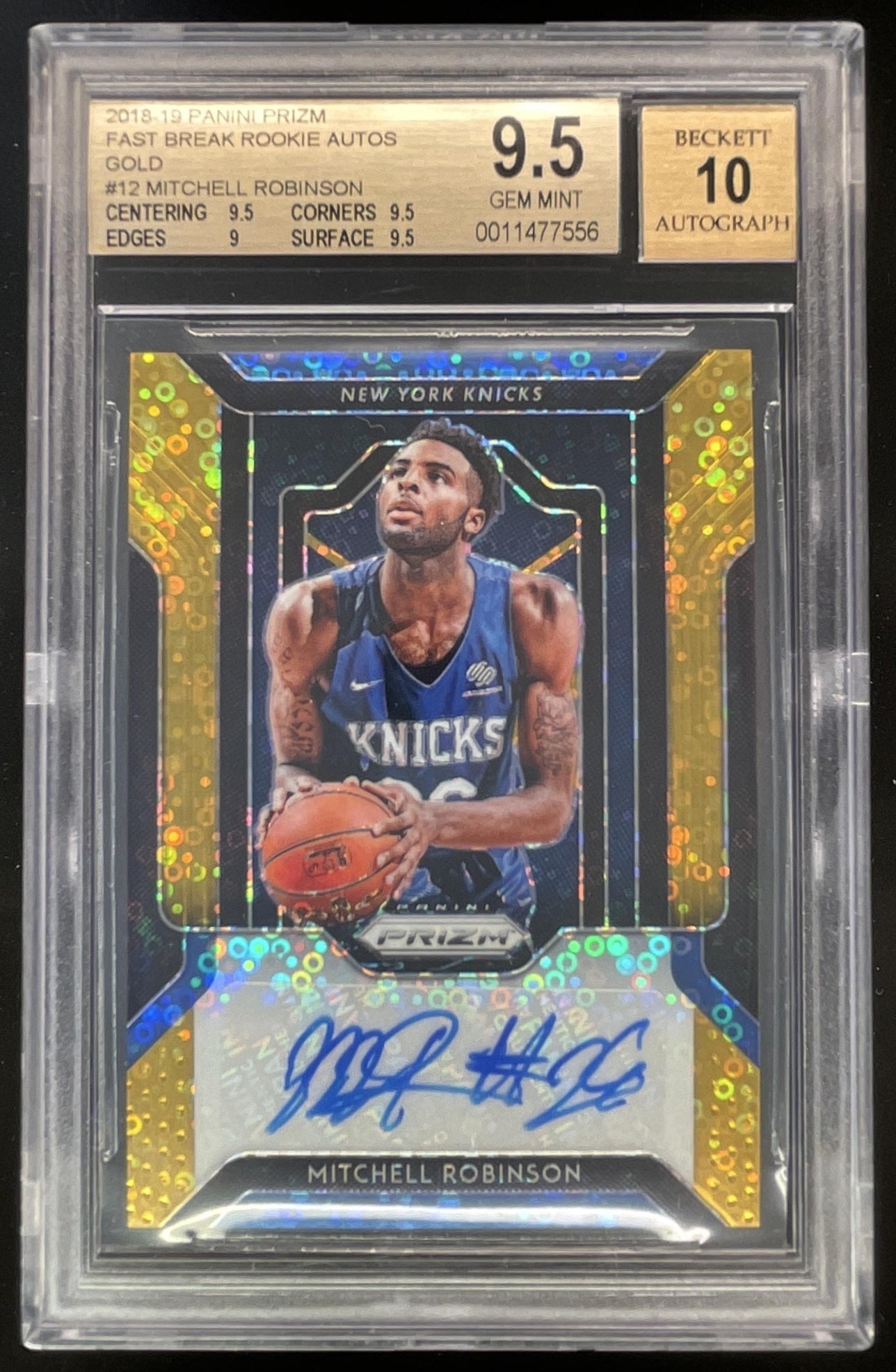 2018-19 Prizm Fastbreak Rookies Gold Prizm Mitchell Robinson RC