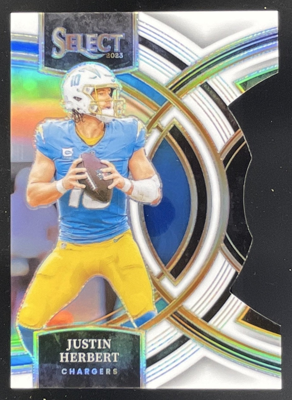 2023 Panini Select White Prizms Die Cut #136 Justin Herbert