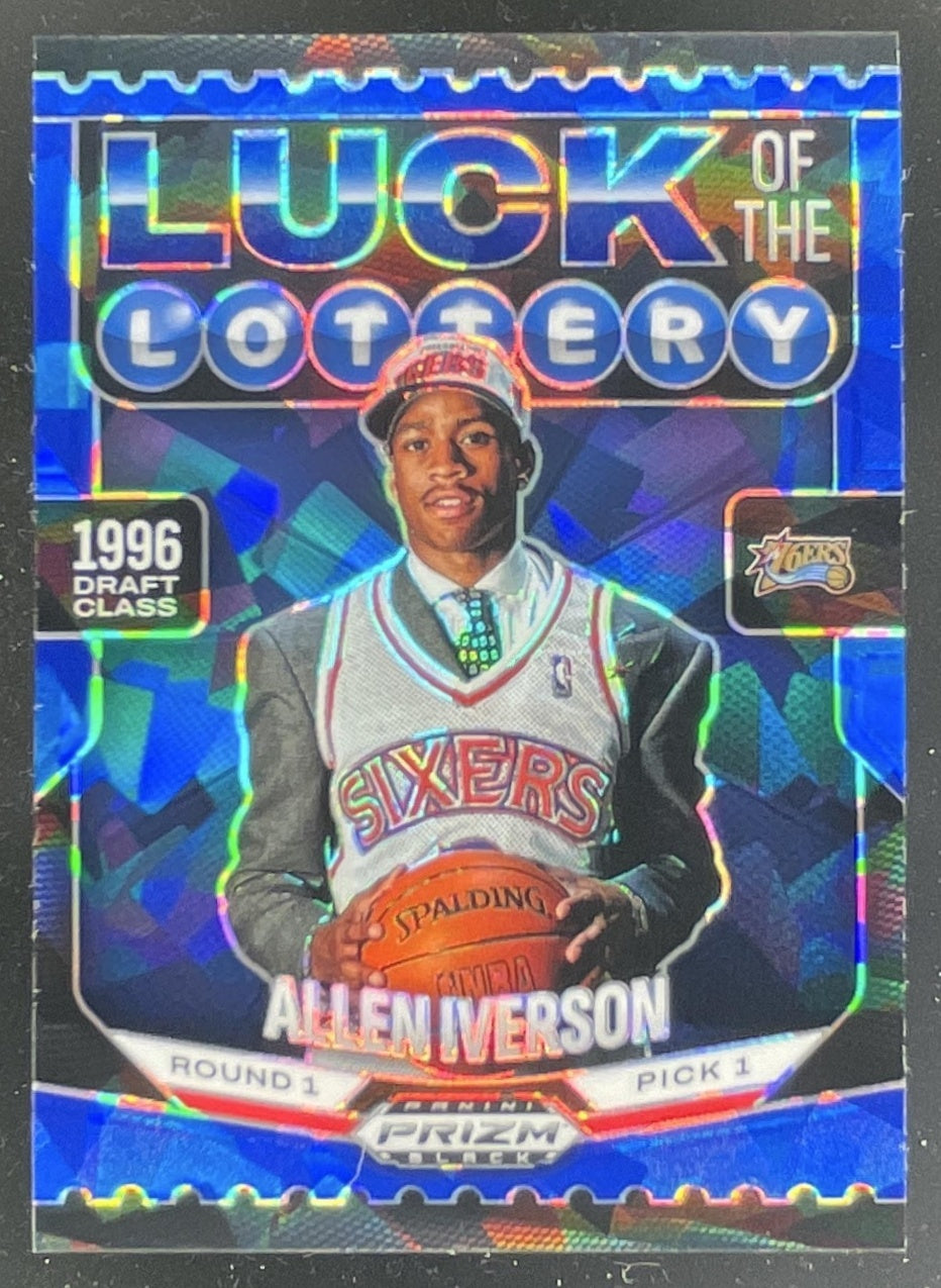 2024-25 Prizm Black Luck of the Lottery Blue Ice Prizms #1 Allen