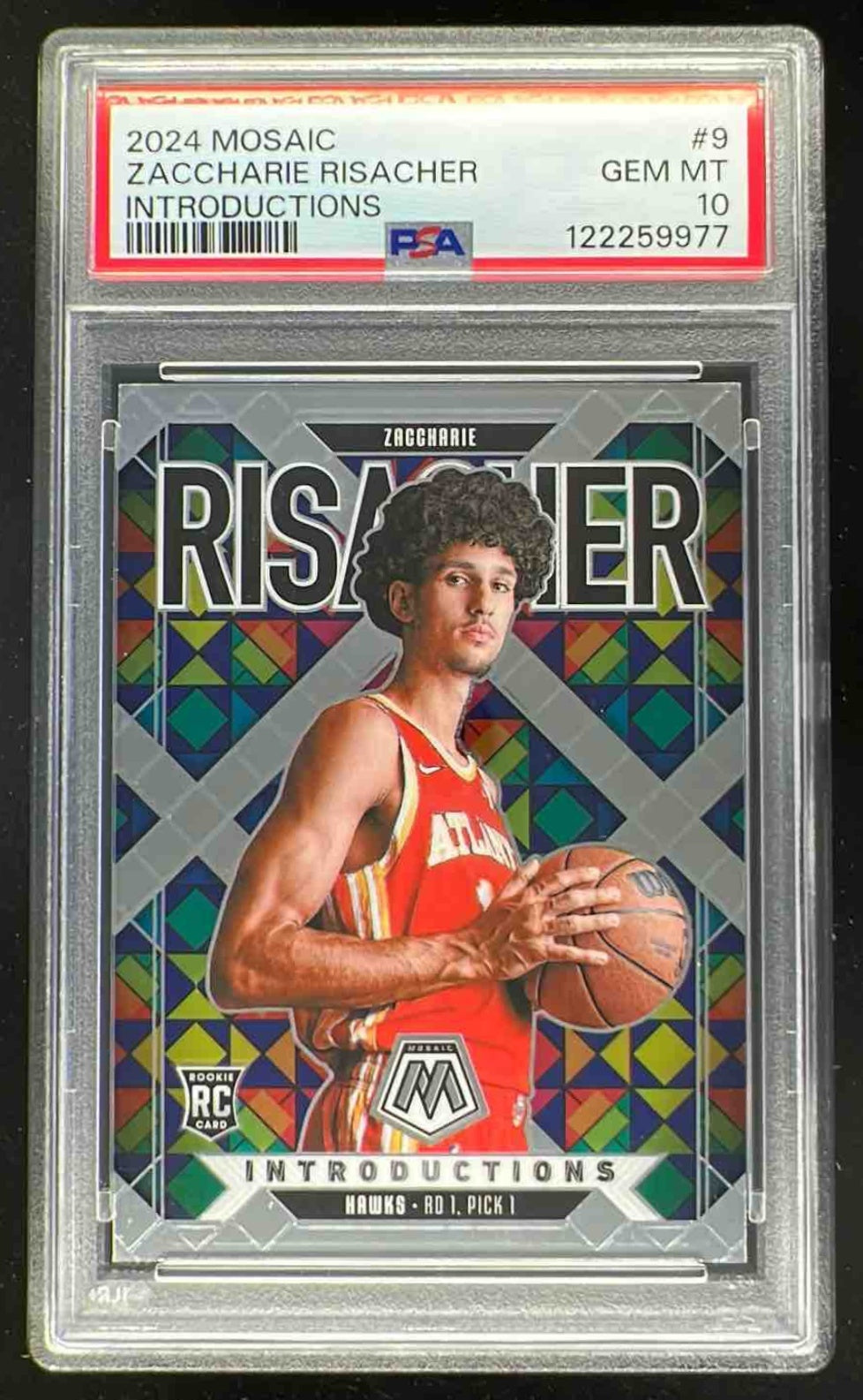 2024-25 Panini Mosaic Introductions #9 Zaccharie Risacher RC PSA
