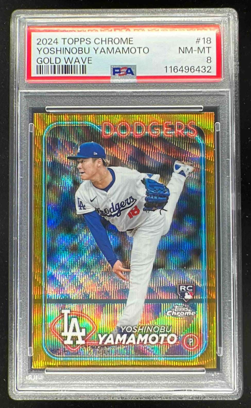 2024 Topps Chrome Gold Wave Refractor #18 Yoshinobu Yamamoto RC