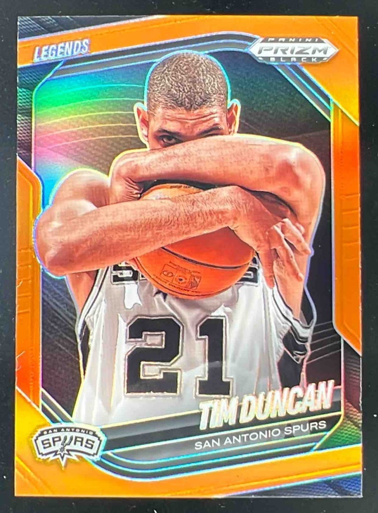 2024-25 Panini Prizm Black Legends Orange Prizms #252 Tim Duncan
