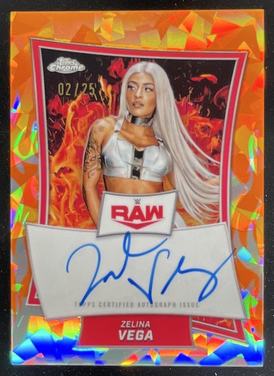 2025 Topps Chrome Sapphire WWE Red Brand Orange #RBA-ZEL Zelina 2025 Topps Chrome Sapphire WWE Red Brand Orange #RBA-ZEL Zelina