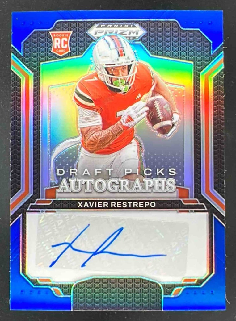 2025 Panini Prizm Draft Pick Autographs Blue Prizm #67 Xavier