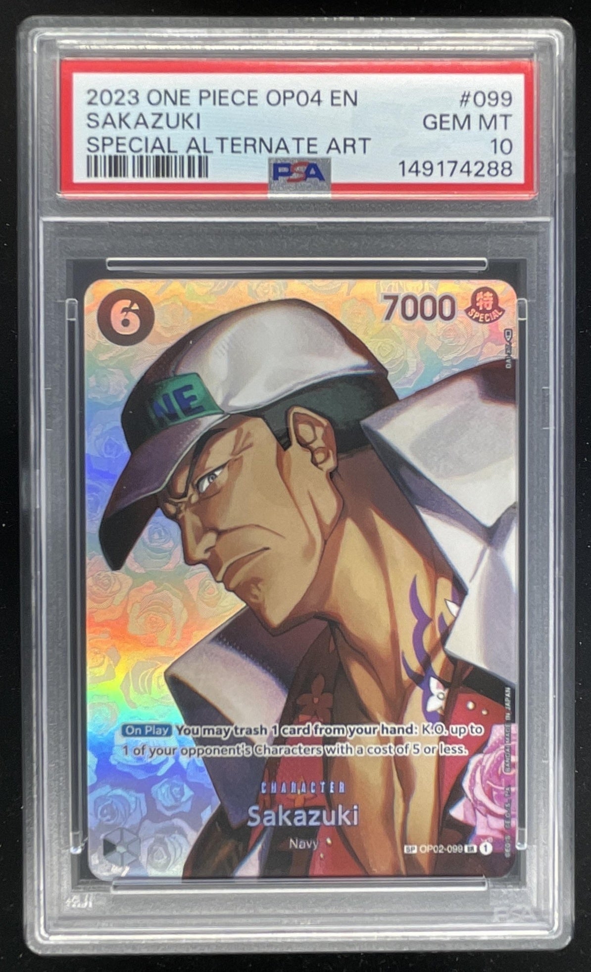 2023 One Piece OP04 EN #099 Sakazuki Special Alternate Art PSA 10 – Burbank  Cards