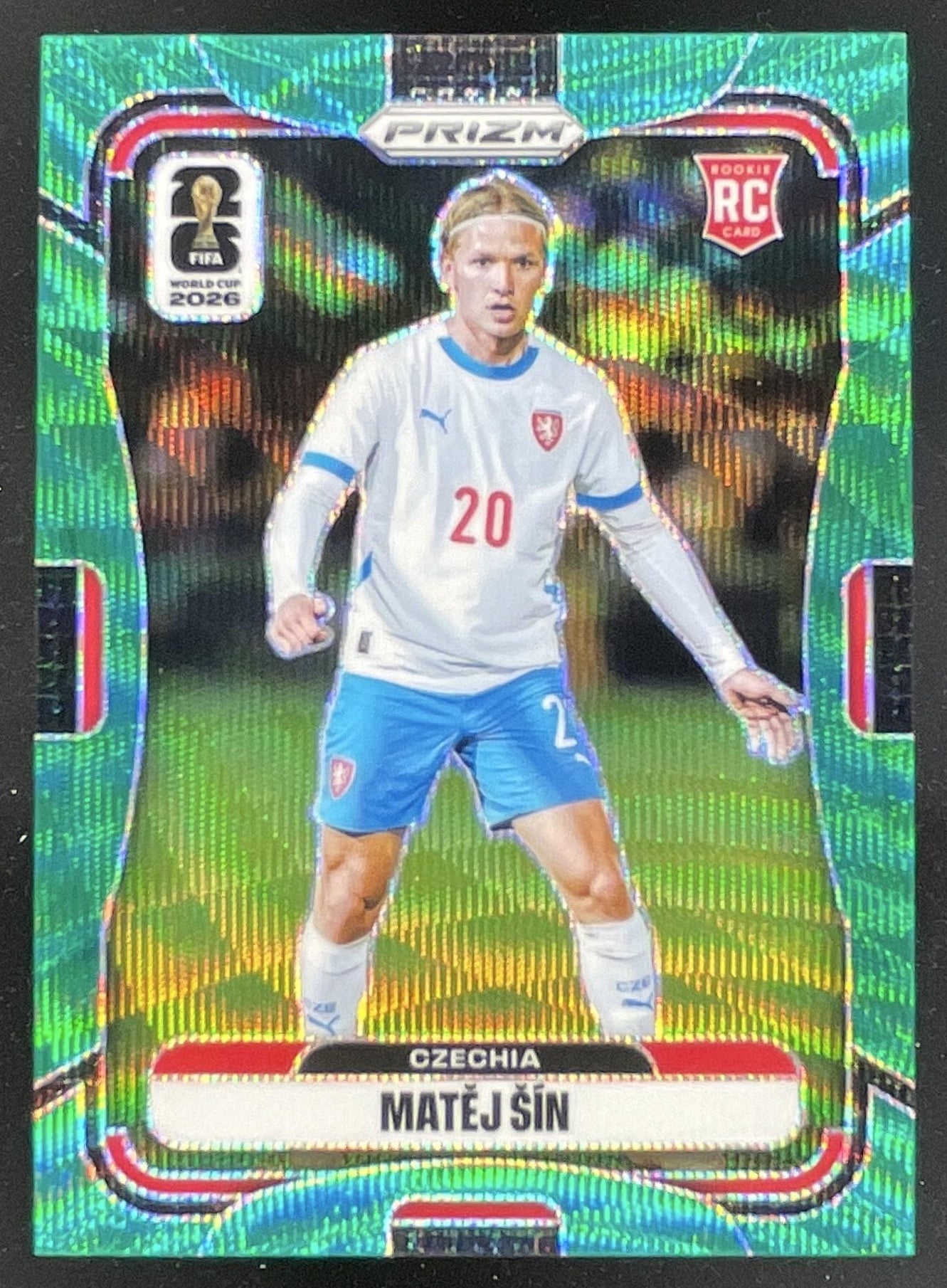 2026 Panini Prizm World Cup Green Wave Prizm #484 Matej Sin RC /5